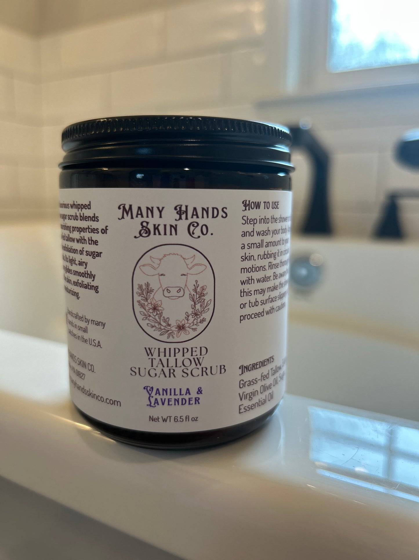 Whipped Tallow Sugar Scrub Vanilla and Lavender